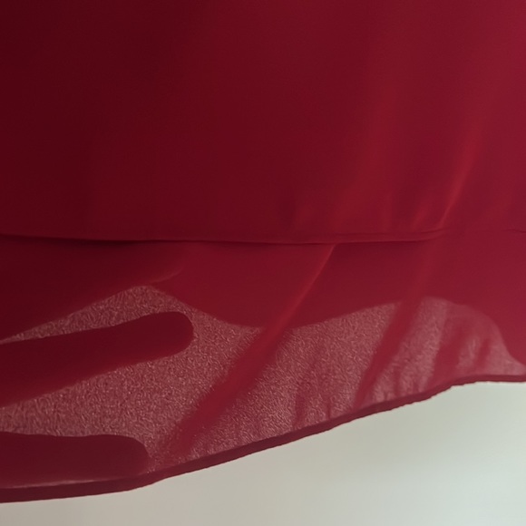 CONTEMPORAINE | Burgundy Layered Blouse Sz L - Picture 4 of 7